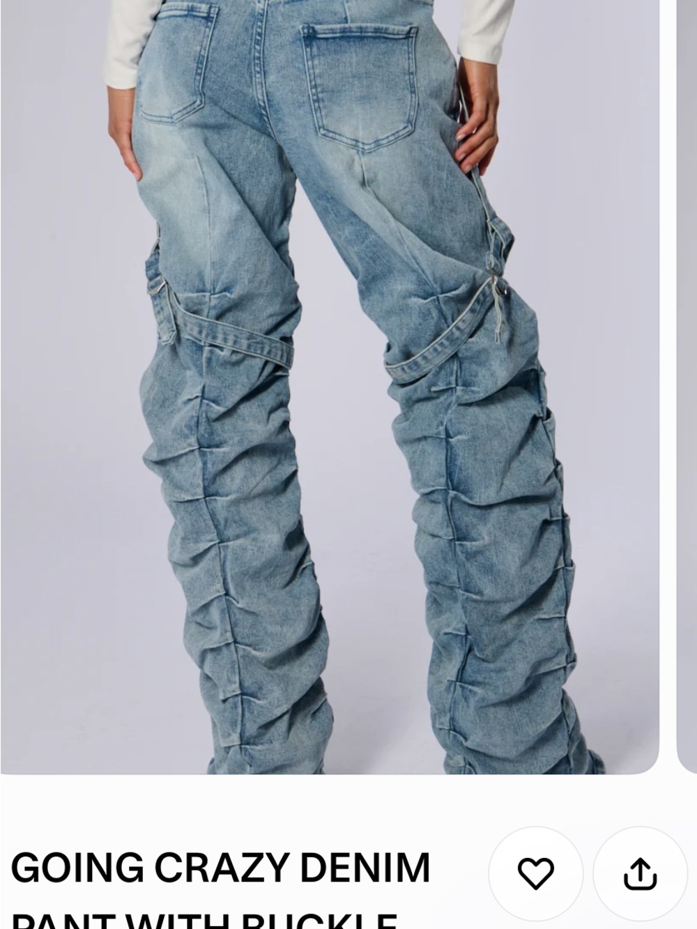 AKIRA Light Wash Ruched Bootcut Jeans